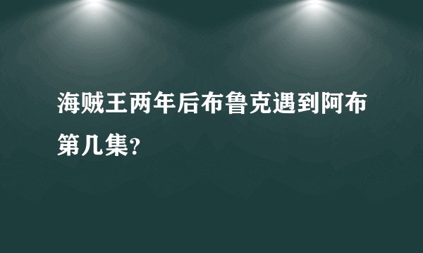 海贼王两年后布鲁克遇到阿布第几集？