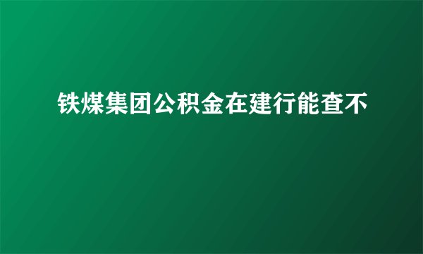 铁煤集团公积金在建行能查不