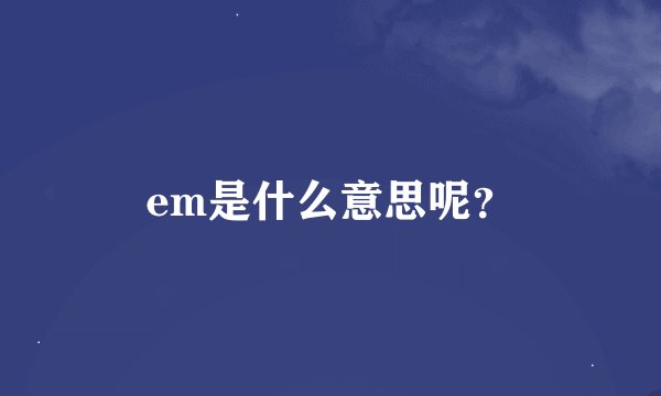 em是什么意思呢？