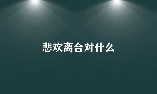 悲欢离合对什么