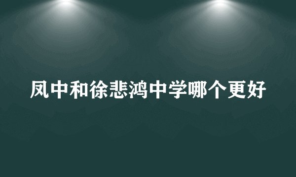 凤中和徐悲鸿中学哪个更好