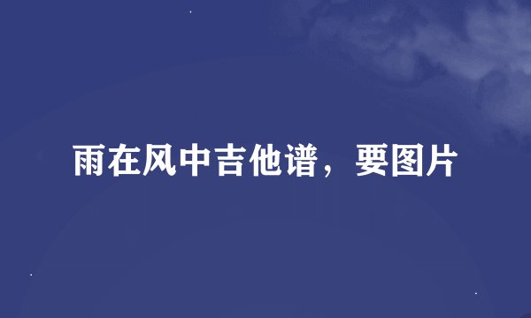 雨在风中吉他谱，要图片