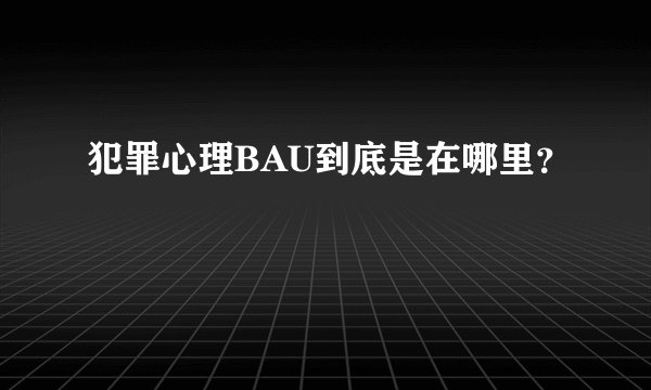 犯罪心理BAU到底是在哪里？