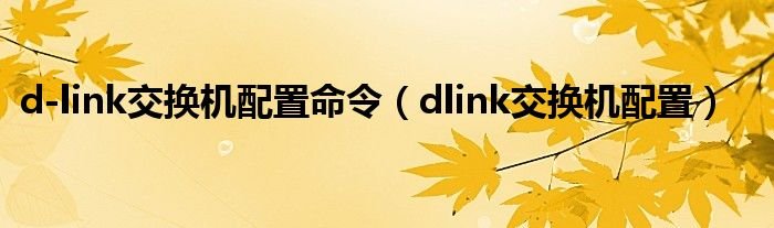dlink交换机配置命令dlink交换机配置