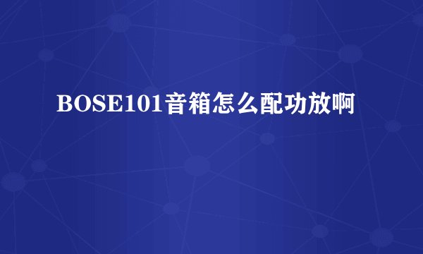 BOSE101音箱怎么配功放啊