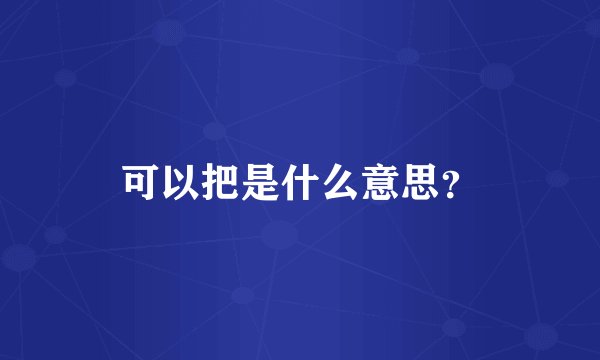 可以把是什么意思？