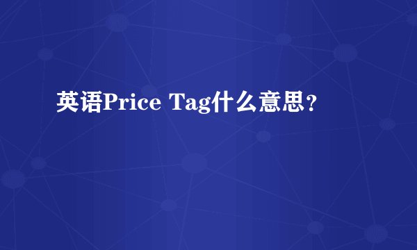 英语Price Tag什么意思？