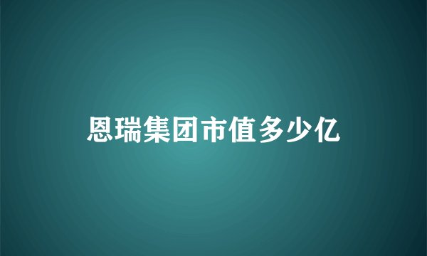 恩瑞集团市值多少亿