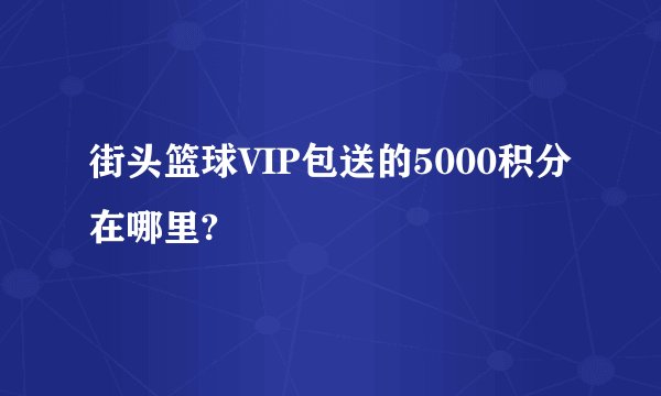 街头篮球VIP包送的5000积分在哪里?