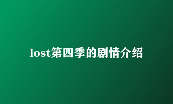 lost第四季的剧情介绍