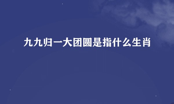 九九归一大团圆是指什么生肖