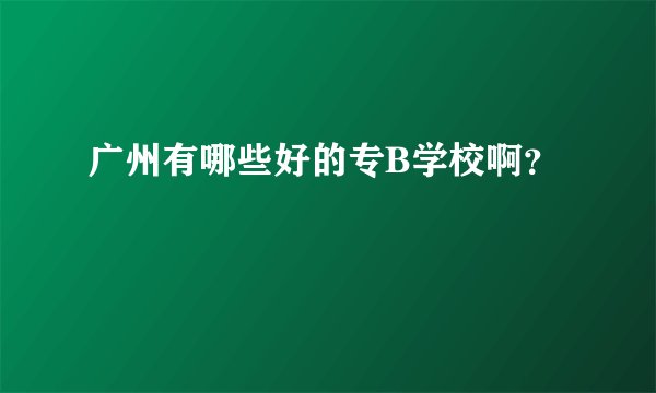 广州有哪些好的专B学校啊？