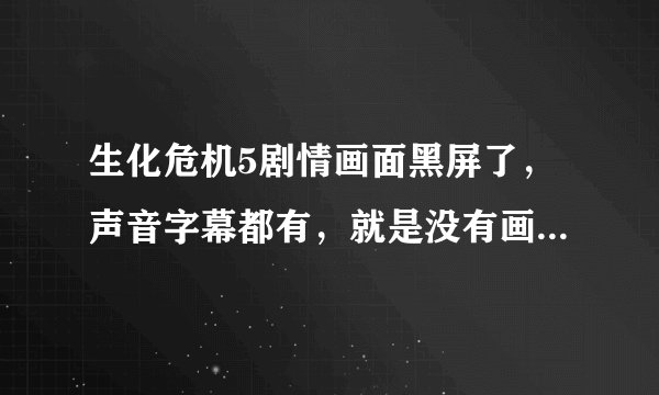 生化危机5剧情画面黑屏了，声音字幕都有，就是没有画面，求助！