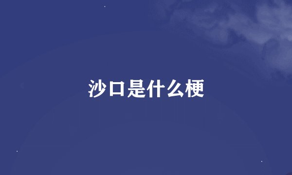 沙口是什么梗