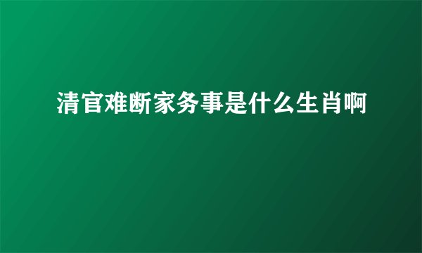 清官难断家务事是什么生肖啊