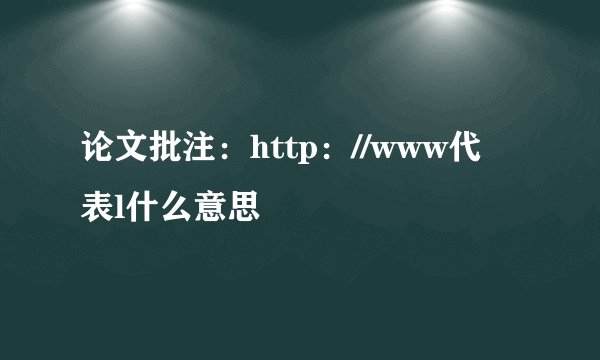 论文批注：http：//www代表l什么意思