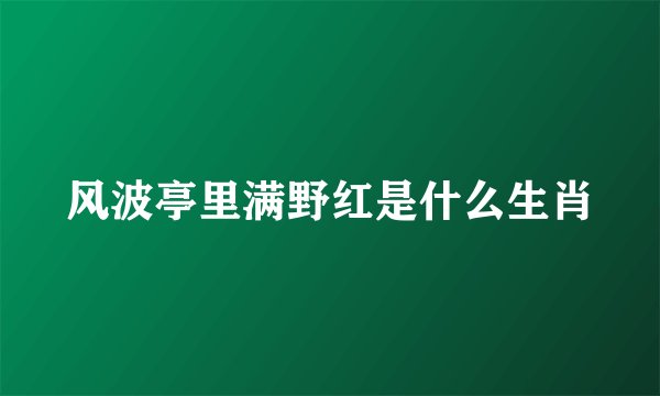 风波亭里满野红是什么生肖