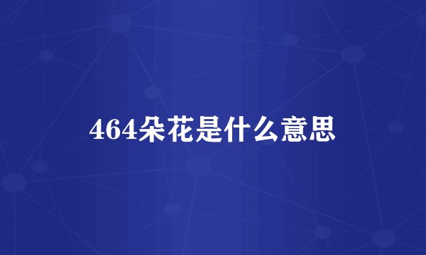 464朵花是什么意思