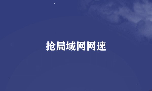 抢局域网网速