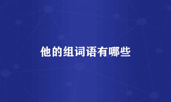 他的组词语有哪些