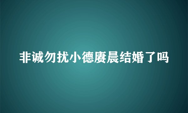 非诚勿扰小德赓晨结婚了吗