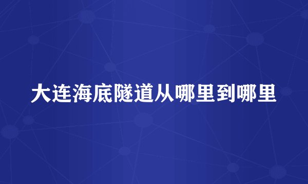 大连海底隧道从哪里到哪里