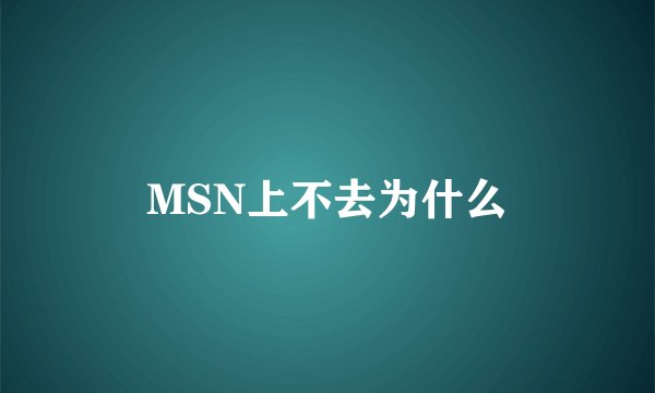 MSN上不去为什么