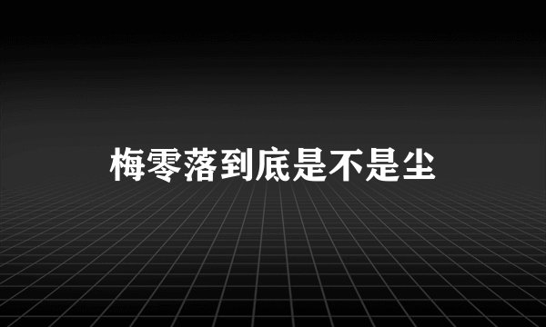 梅零落到底是不是尘