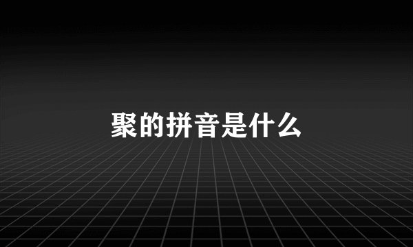 聚的拼音是什么