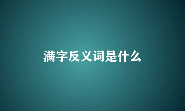 满字反义词是什么