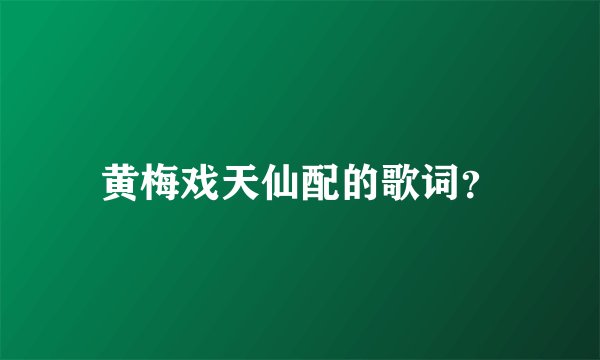 黄梅戏天仙配的歌词？