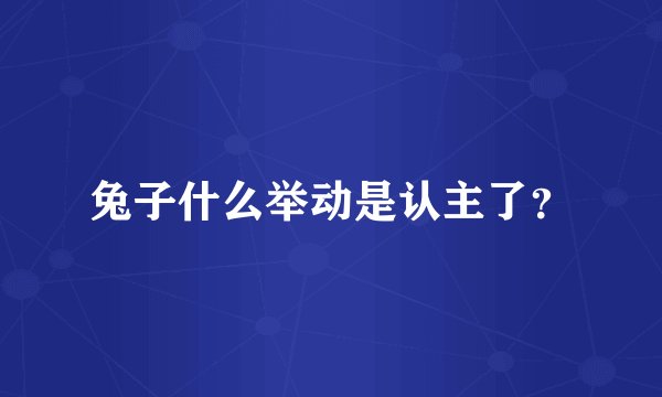 兔子什么举动是认主了？