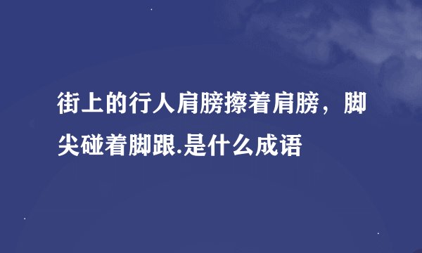 街上的行人肩膀擦着肩膀，脚尖碰着脚跟.是什么成语