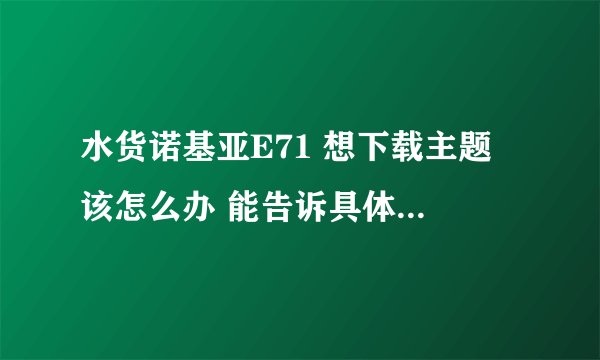 水货诺基亚E71 想下载主题 该怎么办 能告诉具体怎么做吗 谢谢了