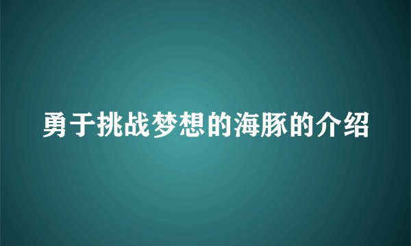 勇于挑战梦想的海豚的介绍