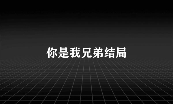 你是我兄弟结局