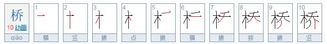 桥字的笔顺怎么写