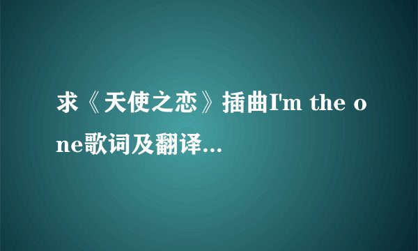 求《天使之恋》插曲I'm the one歌词及翻译！！！！！！