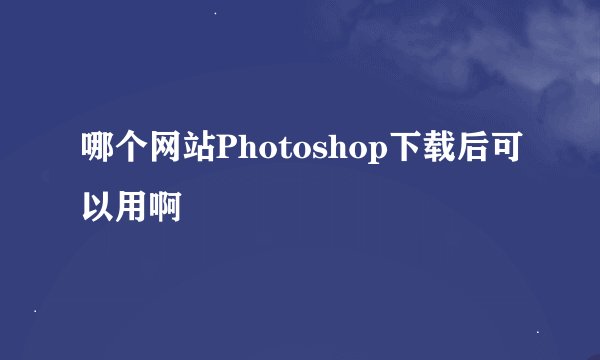 哪个网站Photoshop下载后可以用啊