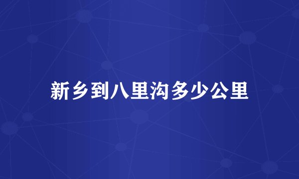 新乡到八里沟多少公里