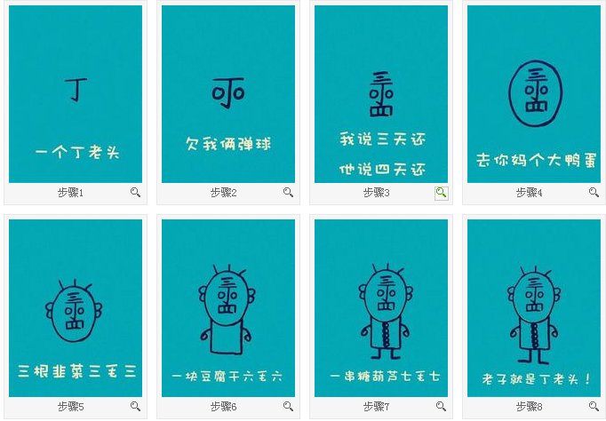 一个丁老头儿的画法口诀是什么？