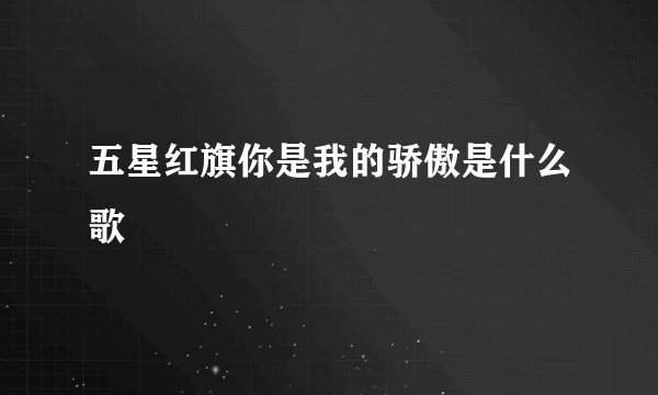 五星红旗你是我的骄傲是什么歌