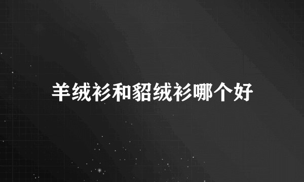 羊绒衫和貂绒衫哪个好