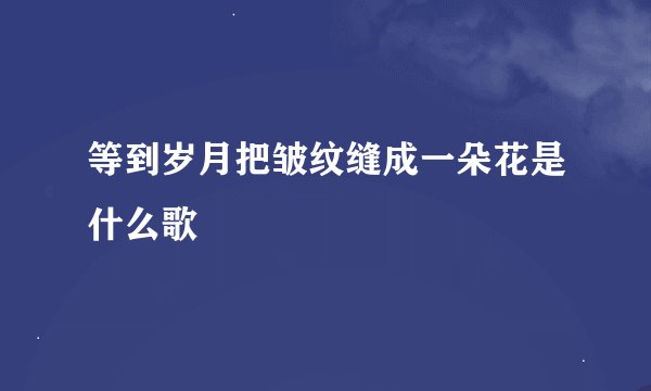 等到岁月把皱纹缝成一朵花是什么歌