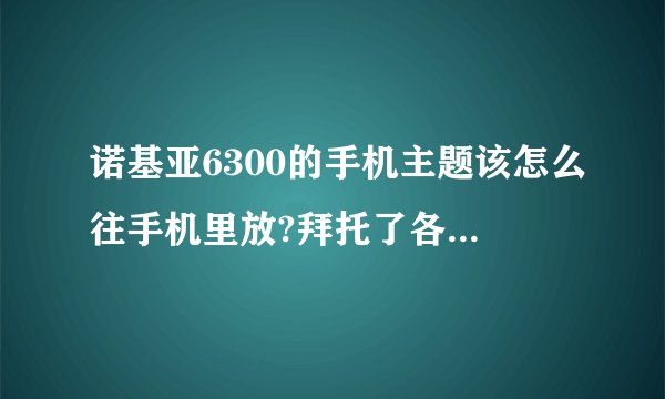 诺基亚6300的手机主题该怎么往手机里放?拜托了各位 谢谢