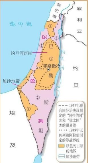 谁能给我一张巴勒斯坦和以色列的地图
