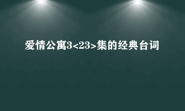 爱情公寓3<23>集的经典台词