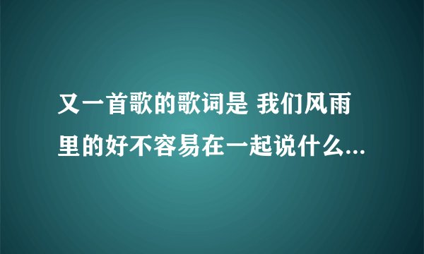 又一首歌的歌词是 我们风雨里的好不容易在一起说什么也不会再让你离我而去。。求歌名