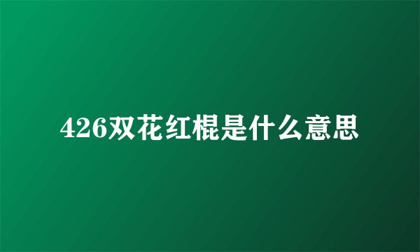 426双花红棍是什么意思