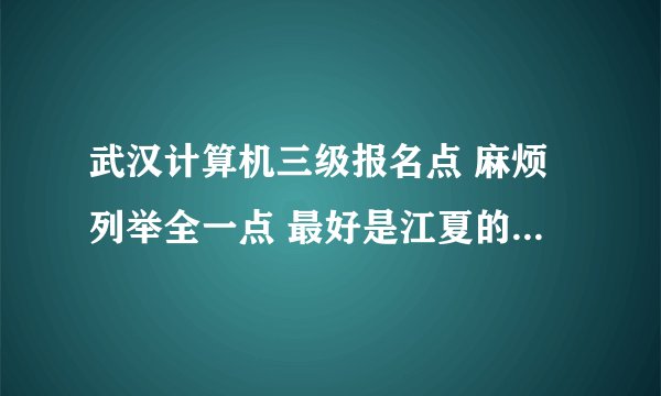 武汉计算机三级报名点 麻烦列举全一点 最好是江夏的 我郁闷死了 = =